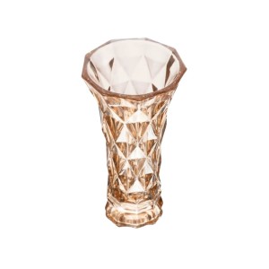 VASO DE VIDRO DIAMOND AMBAR METALIZADO 8CMX8CMX15CM (220589)