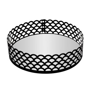 BANDEJA DE METAL COM ESPELHO ARLES PRETO FOSCO 18,5CMX5CM  - REF. 220777
