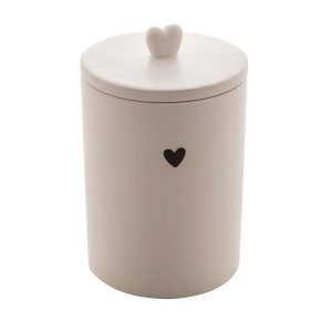 POTICHE DE CERAMICA HEART BRANCO 10X10X12CM - REF. 8680