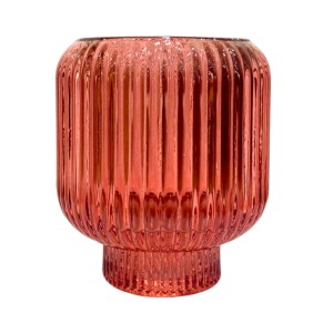 PORTA VELA DUPLO DE VIDRO 7X8,5CM ROSA - REF. DAM116RO